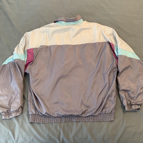 Vintage Sergio Tacchini Jacket Mens 40 Gray Colorblock Tennis Windbreaker 90s - Picture 6 of 7
